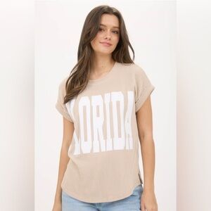 NWT Casual Beige Graphic Tee